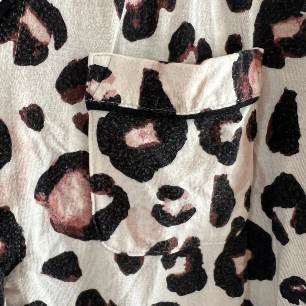 Women’s Pajama Set Size M Leopard Print Modal Soft Lounge Sleepwear - Picture 5 of 8